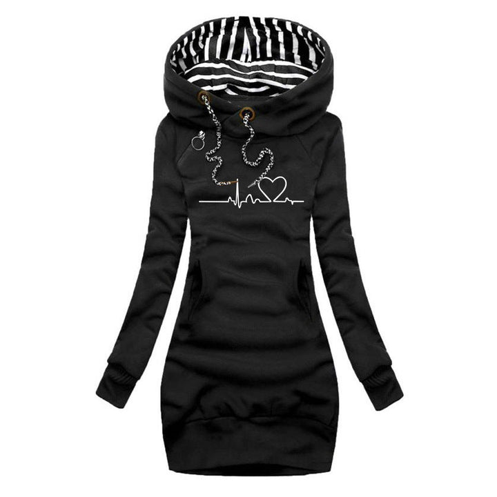 Elviora™ | Robe-Pull Imprimée Heartbeat
