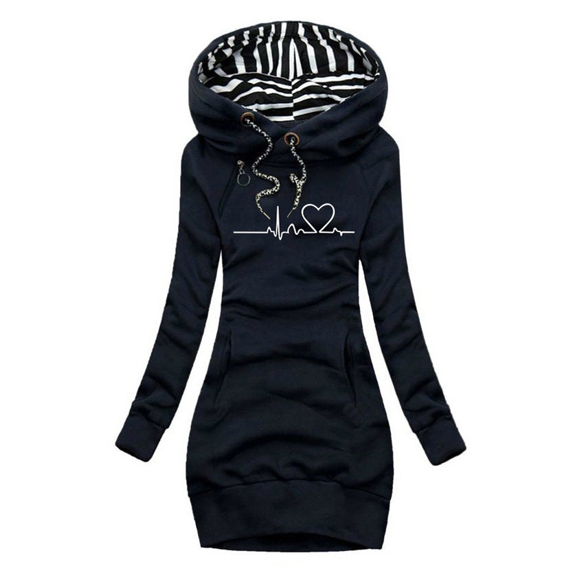 Elviora™ | Robe-Pull Imprimée Heartbeat