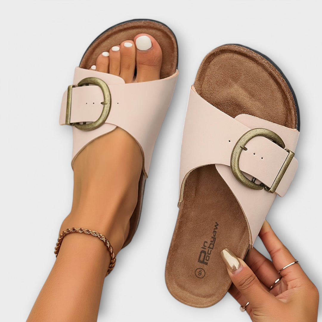 Margie - Sandales en liège pour femmes avec lanières à boucle