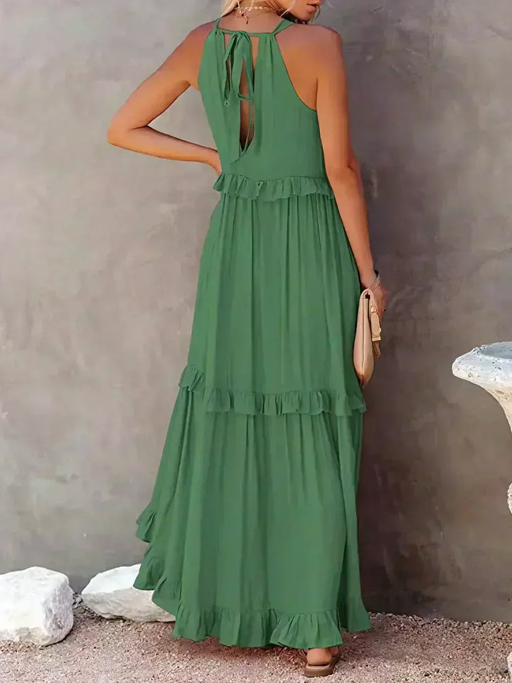 LANDRY | Robe sans manches avec volants chic