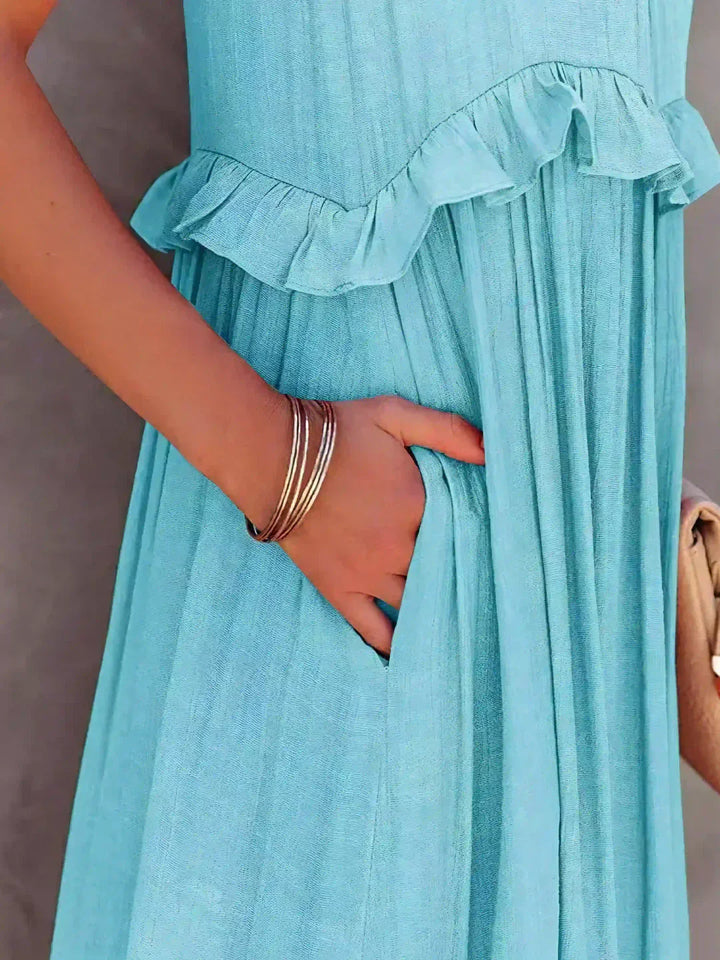 LANDRY | Robe sans manches avec volants chic