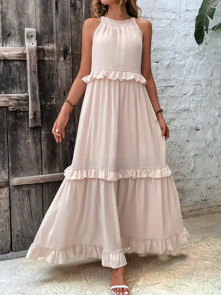 LANDRY | Robe sans manches avec volants chic