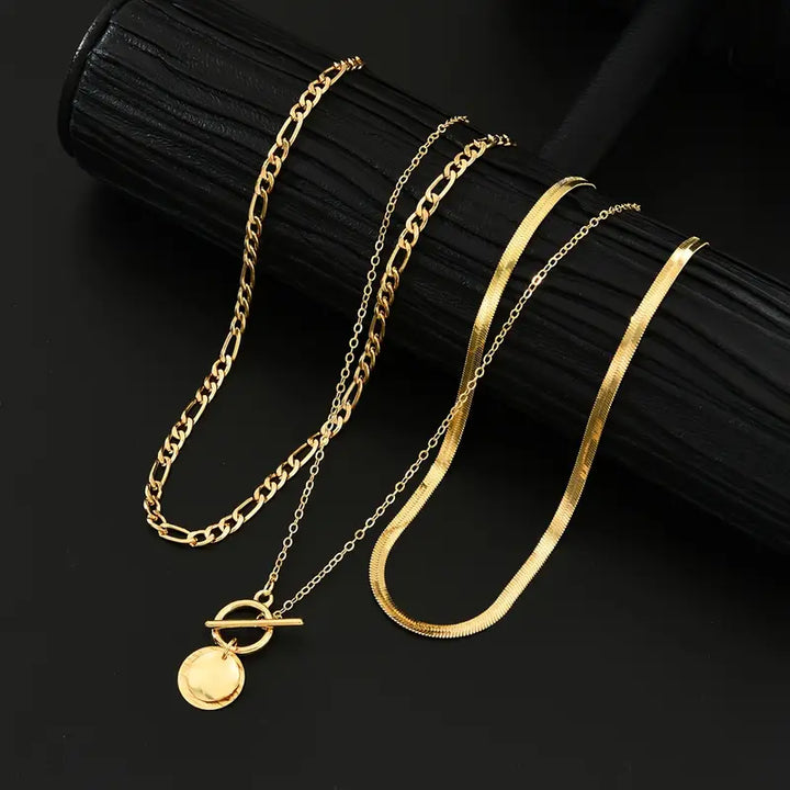 Collier superposé en coin texturé Savira