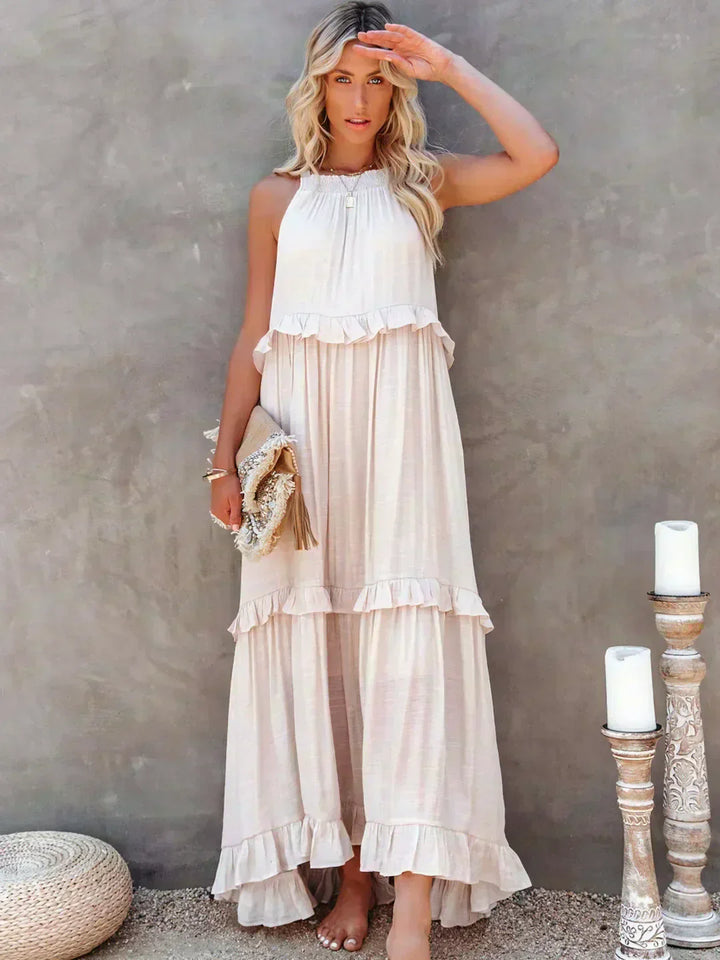 LANDRY | Robe sans manches avec volants chic