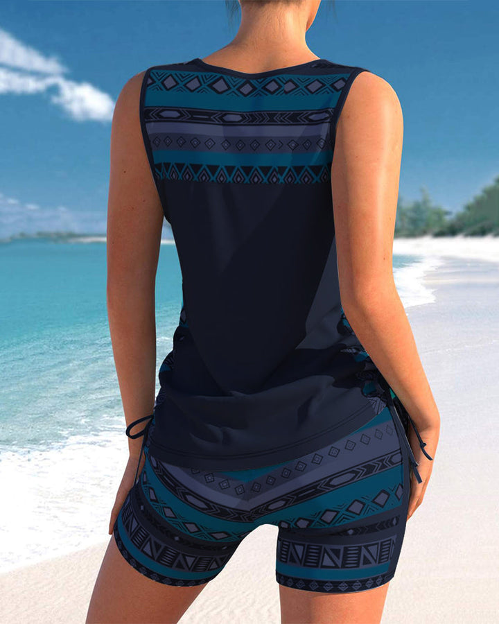 Alice™ | Tankini avec Design Géométrique et Décolleté en V