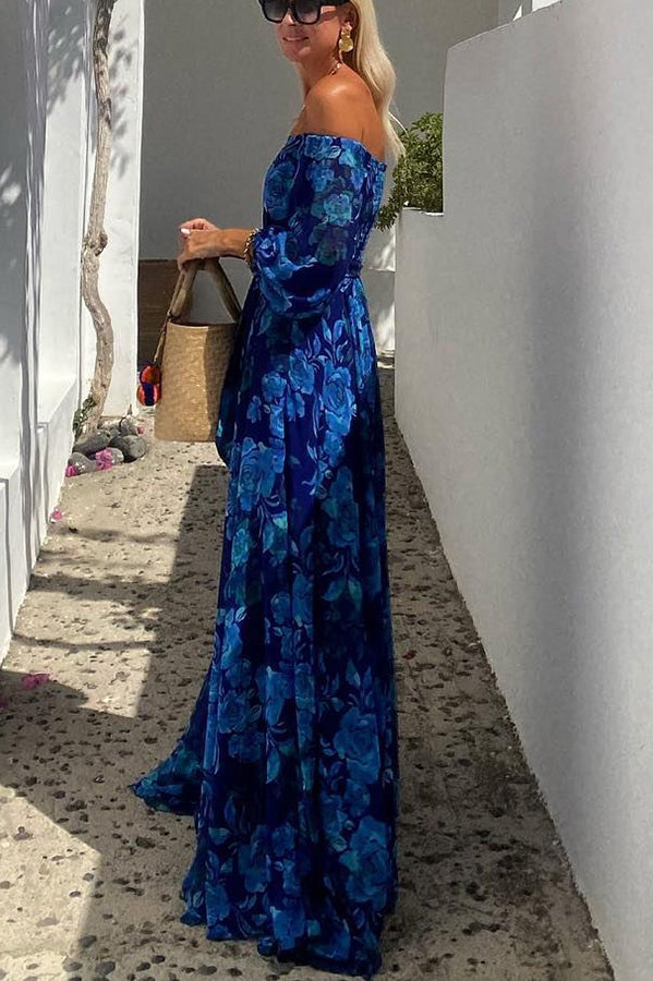 Tamsin™ | Robe Maxi Fleurie Off-Shoulder Élégante