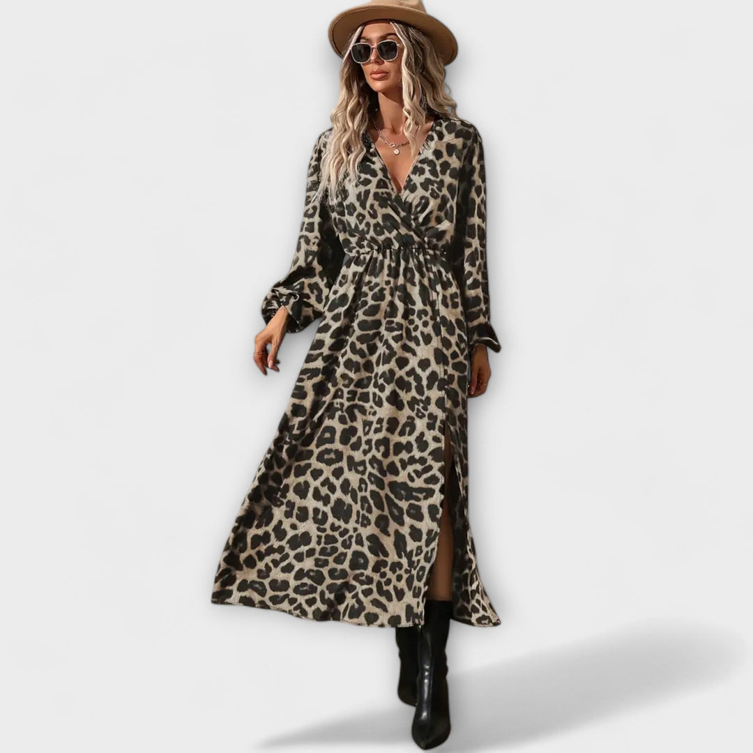 Natalie - Robe élégante à motif léopard