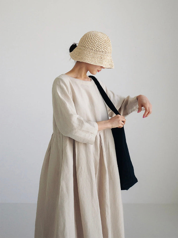 Liora | Robe ample en lin avec poches latérales