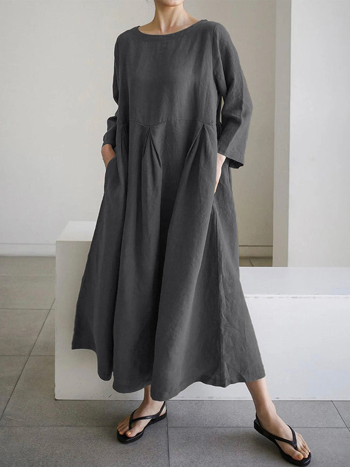 Liora | Robe ample en lin avec poches latérales