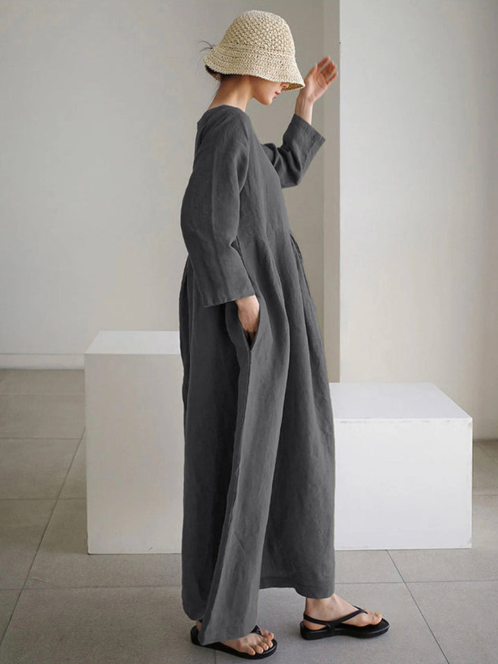 Liora | Robe ample en lin avec poches latérales