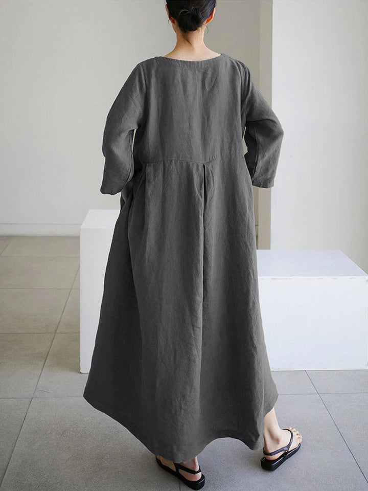 Liora | Robe ample en lin avec poches latérales