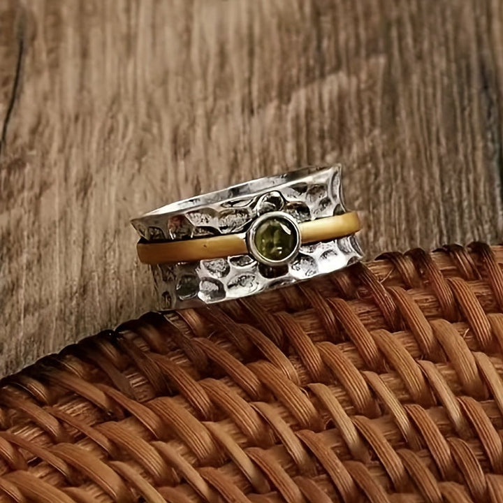 Bague en zirconium vert élégant
