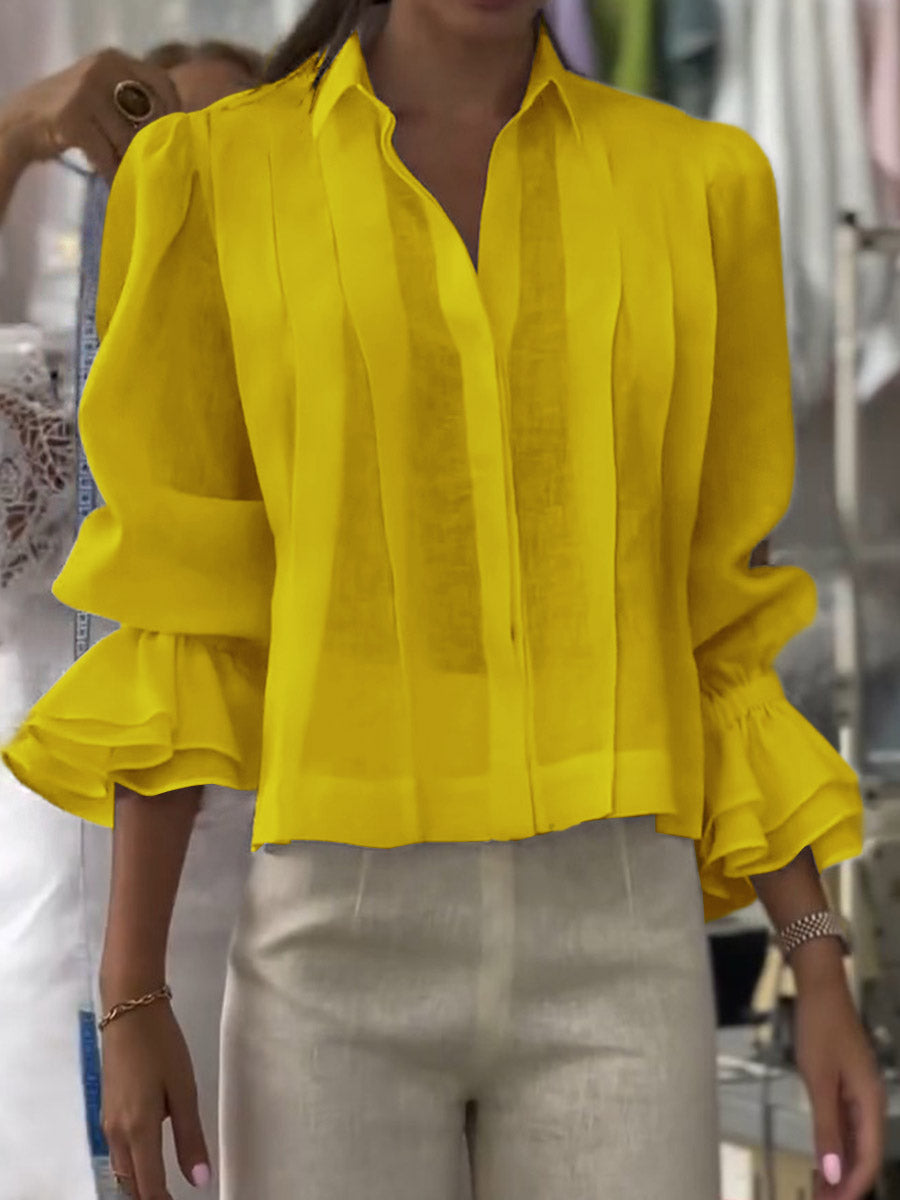 Verena™ | Élégante Blouse à Col Revers