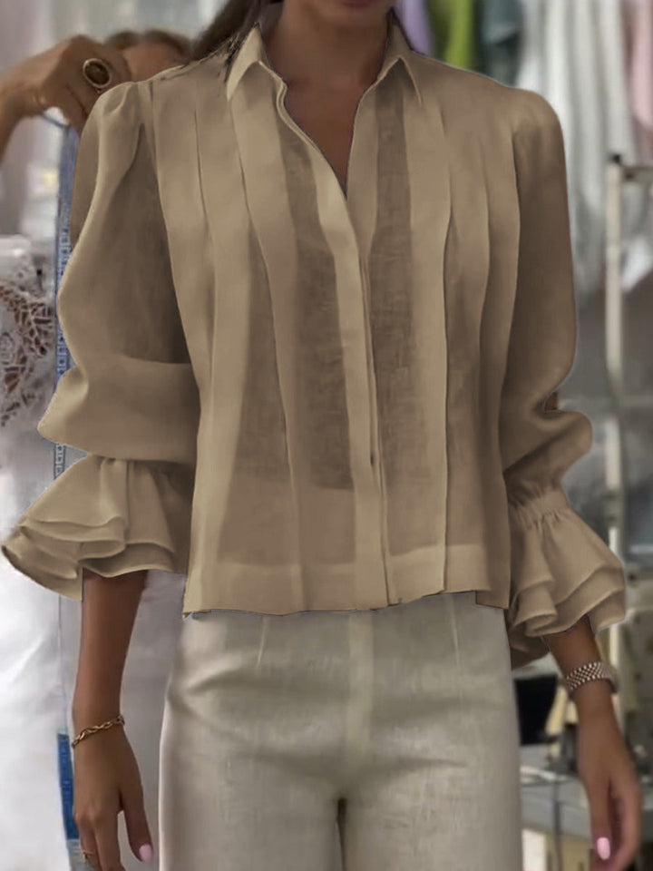 Verena™ | Élégante Blouse à Col Revers
