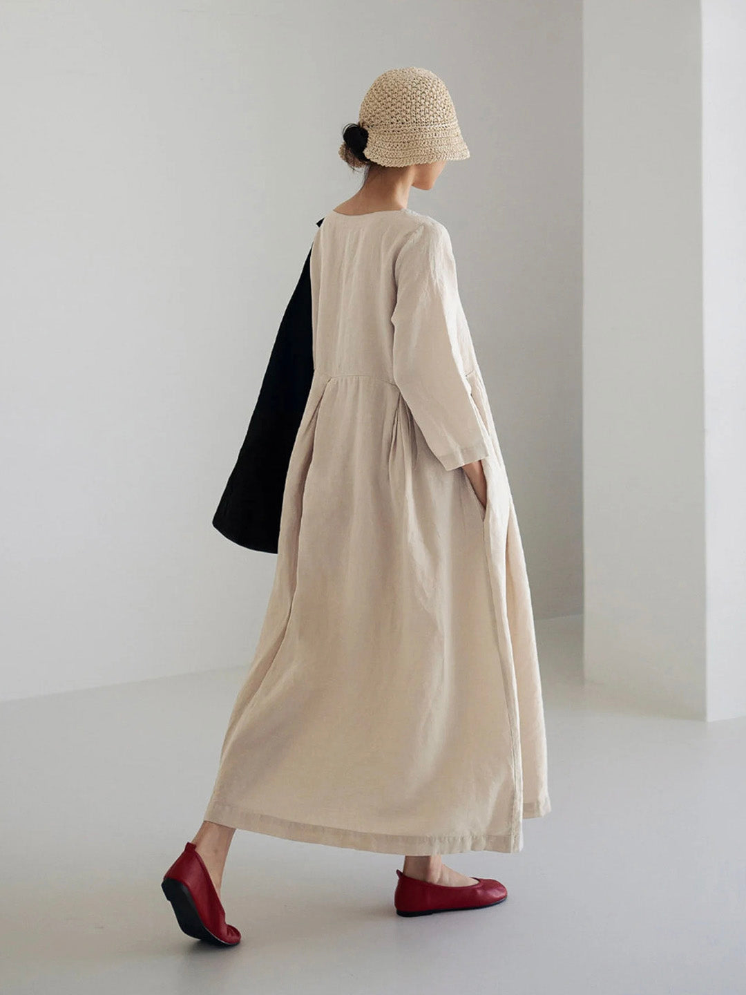 Liora | Robe ample en lin avec poches latérales