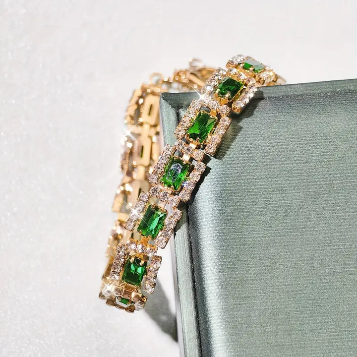 Bracelet Déclaration Vert Émeraude | Or