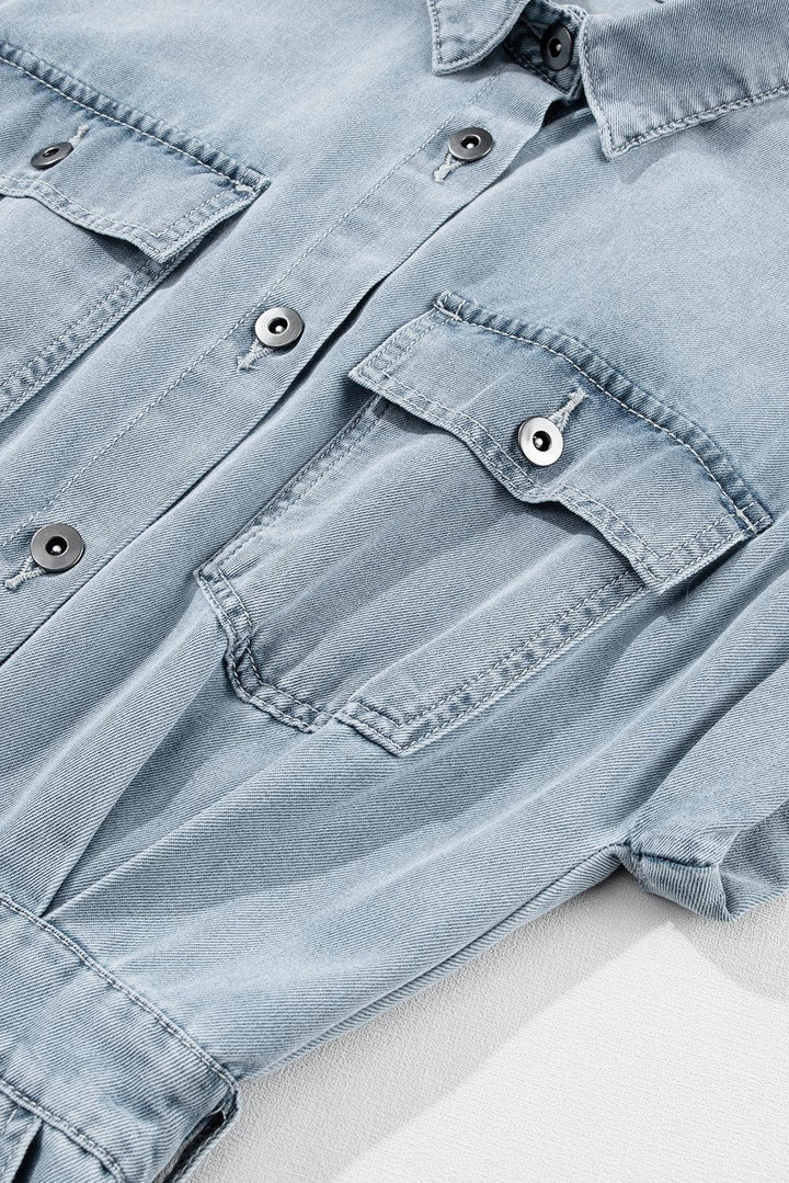 Sofia® | Robe en Jean Élégante avec Manches Courtes en Chauve-Souris