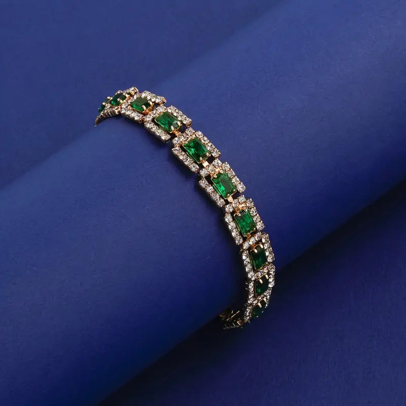 Bracelet Déclaration Vert Émeraude | Or