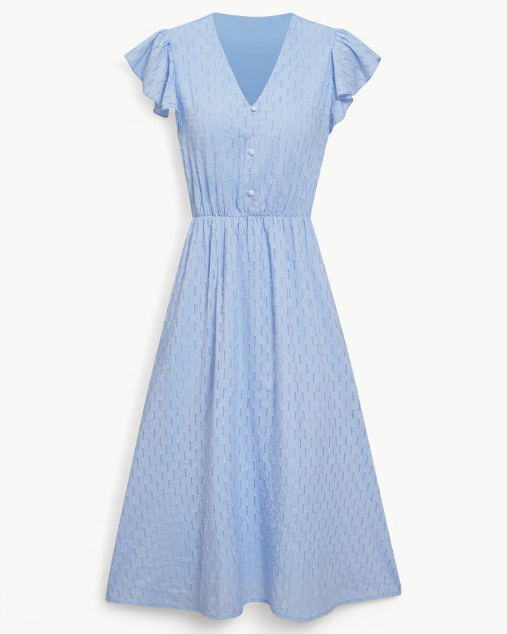 Zella™ | Robe midi élégante à col en V