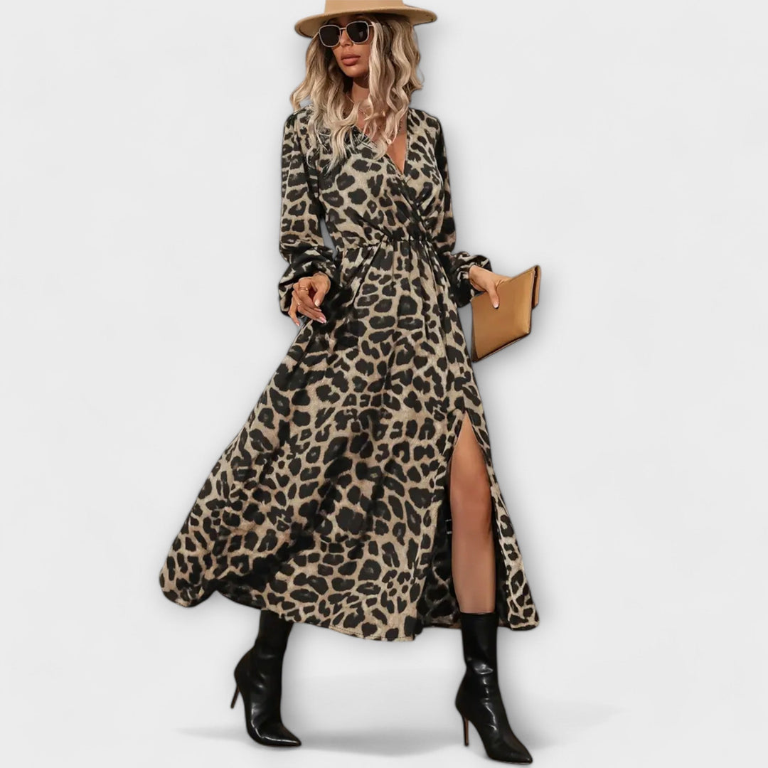 Natalie - Robe élégante à motif léopard