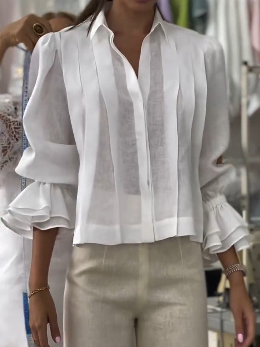 Verena™ | Élégante Blouse à Col Revers
