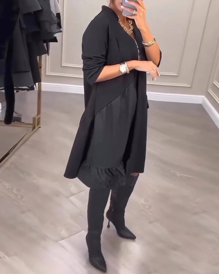 Zenfira™ | Robe Élégante à Décolleté en V et Esprit Artistique