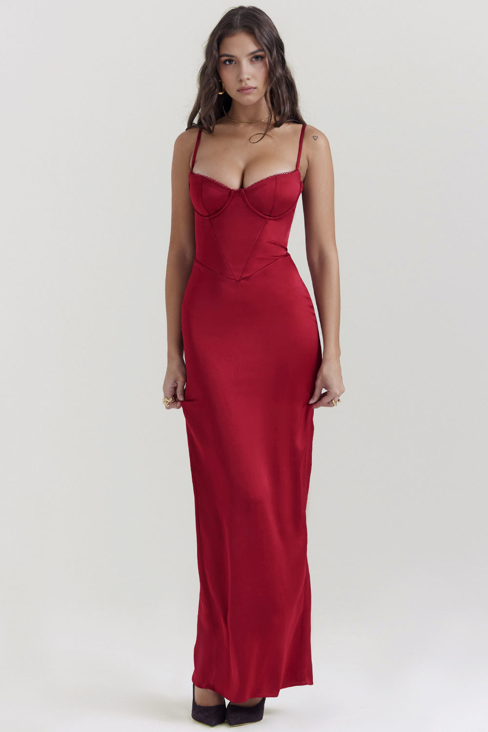 RUBINA - Robe en satin