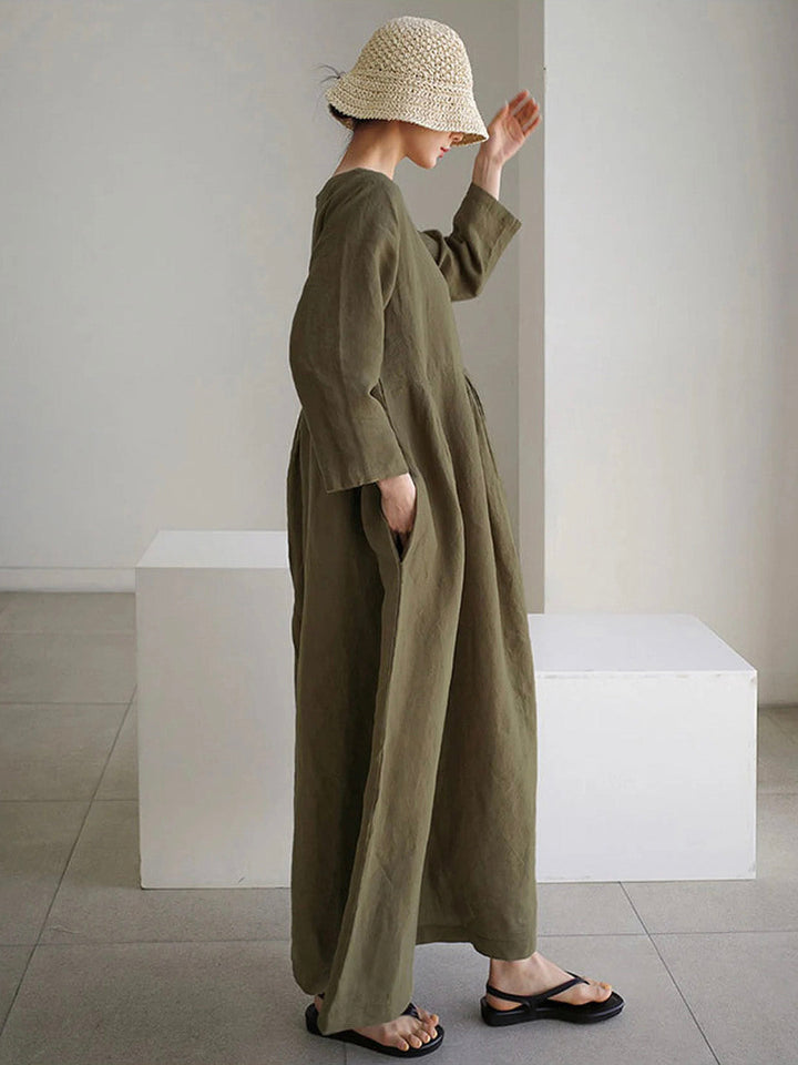 Liora | Robe ample en lin avec poches latérales