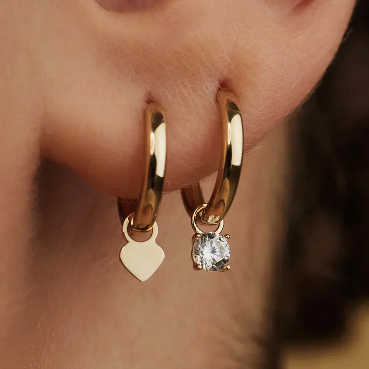 Boucles d'oreilles créoles en pierre de lune