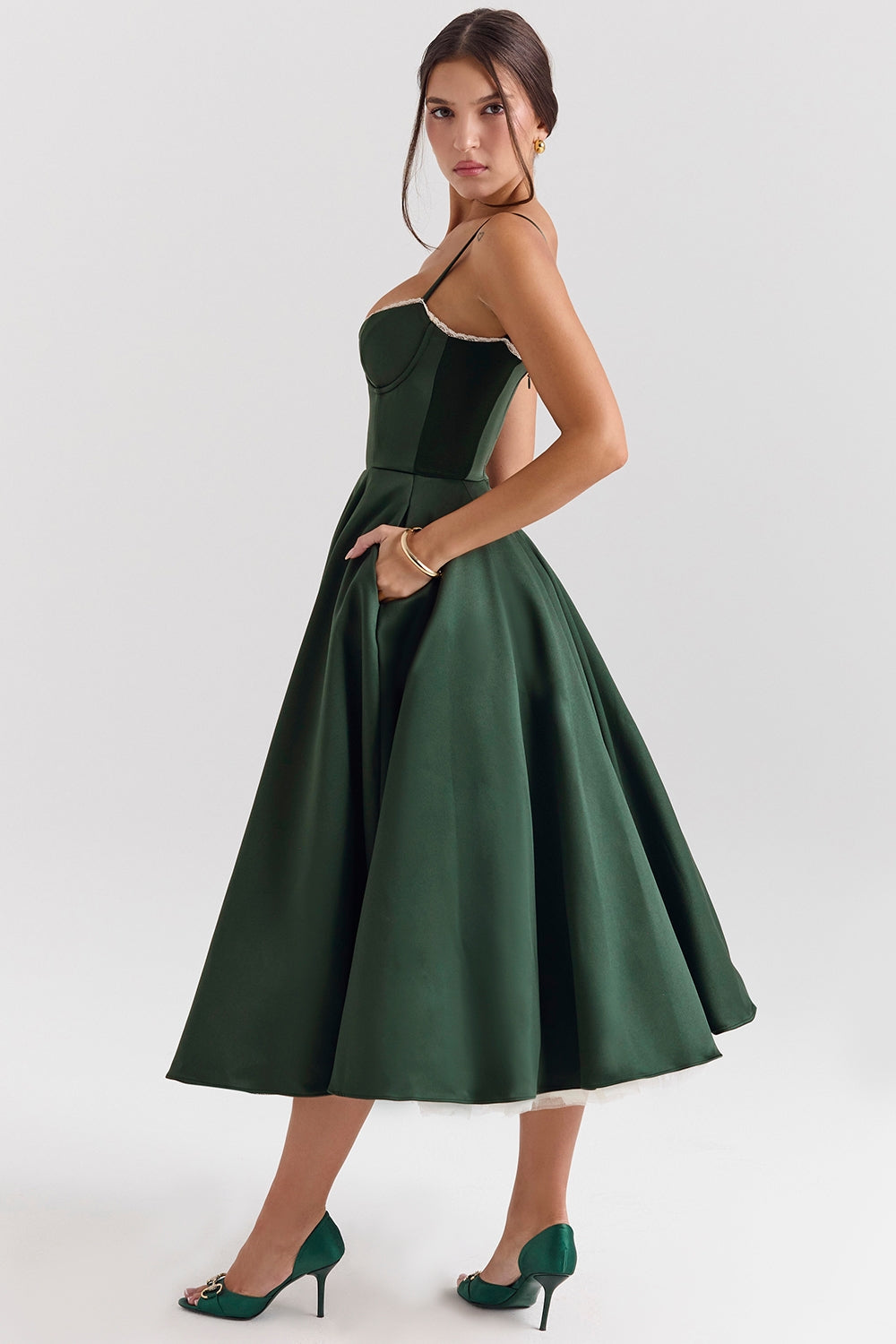 Celia™ | Elégante robe midi avec poches cachées