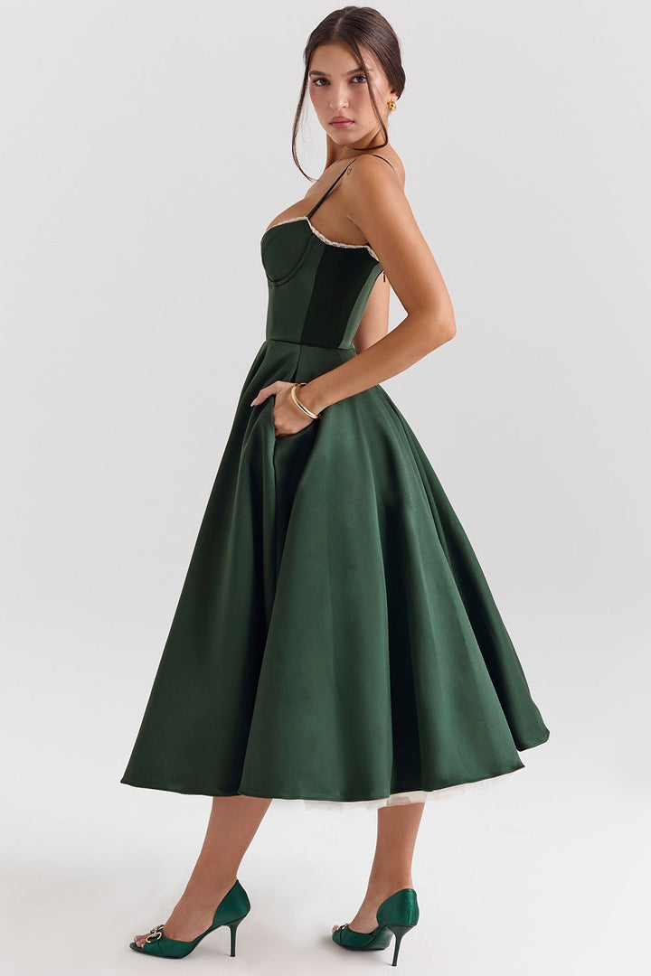Celia™ | Elégante robe midi avec poches cachées