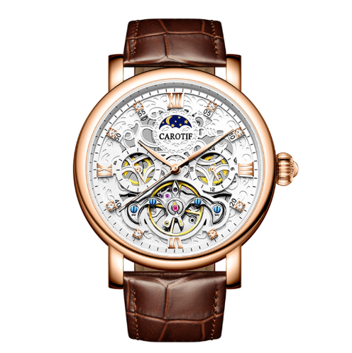 MONTRE AUTOMATIQUE MÉCANIQUE EN CUIR D'AFFAIRES™ - Olsen & Olsen
