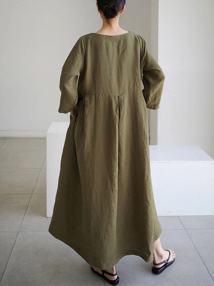 Liora | Robe ample en lin avec poches latérales