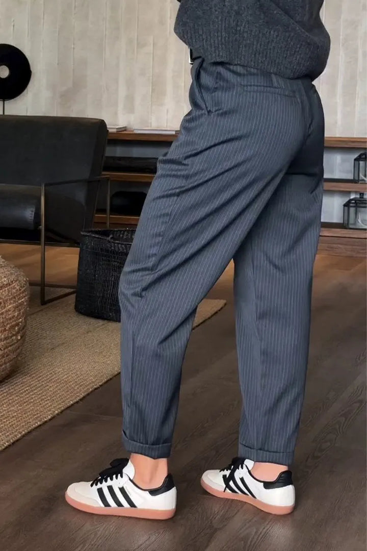 Sylvara™ | Pantalon Tailleur Rayé Élégant