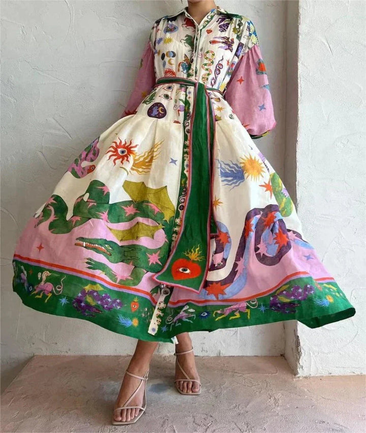 Lucie™ - Robe Fantaisie Aux Couleurs Éclatantes