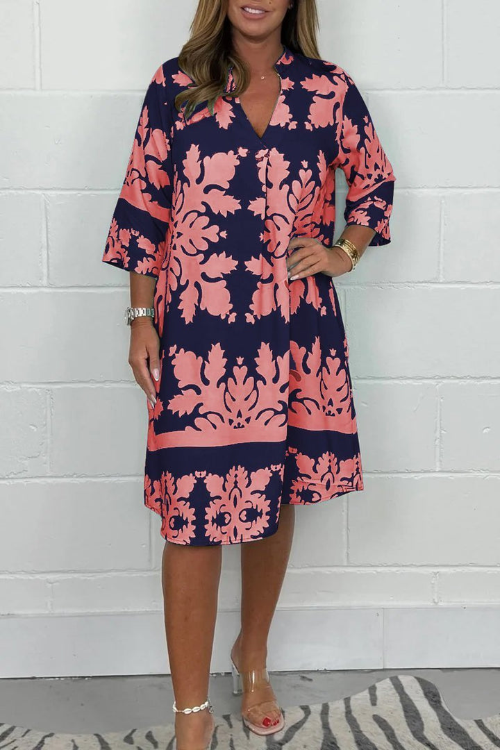 Teyra™ | Élégante Robe de Printemps avec Décolleté en V et Manches Longues