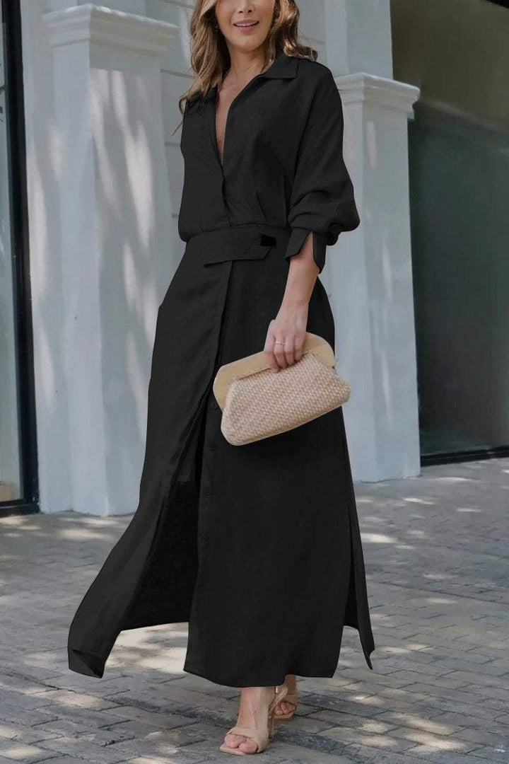 Jeanette | Robe maxi avec décolleté en V