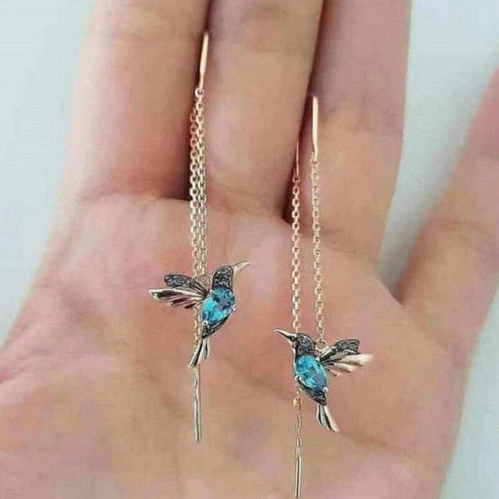 Ophira | Boucles d'oreilles émaillées colibri et zircon