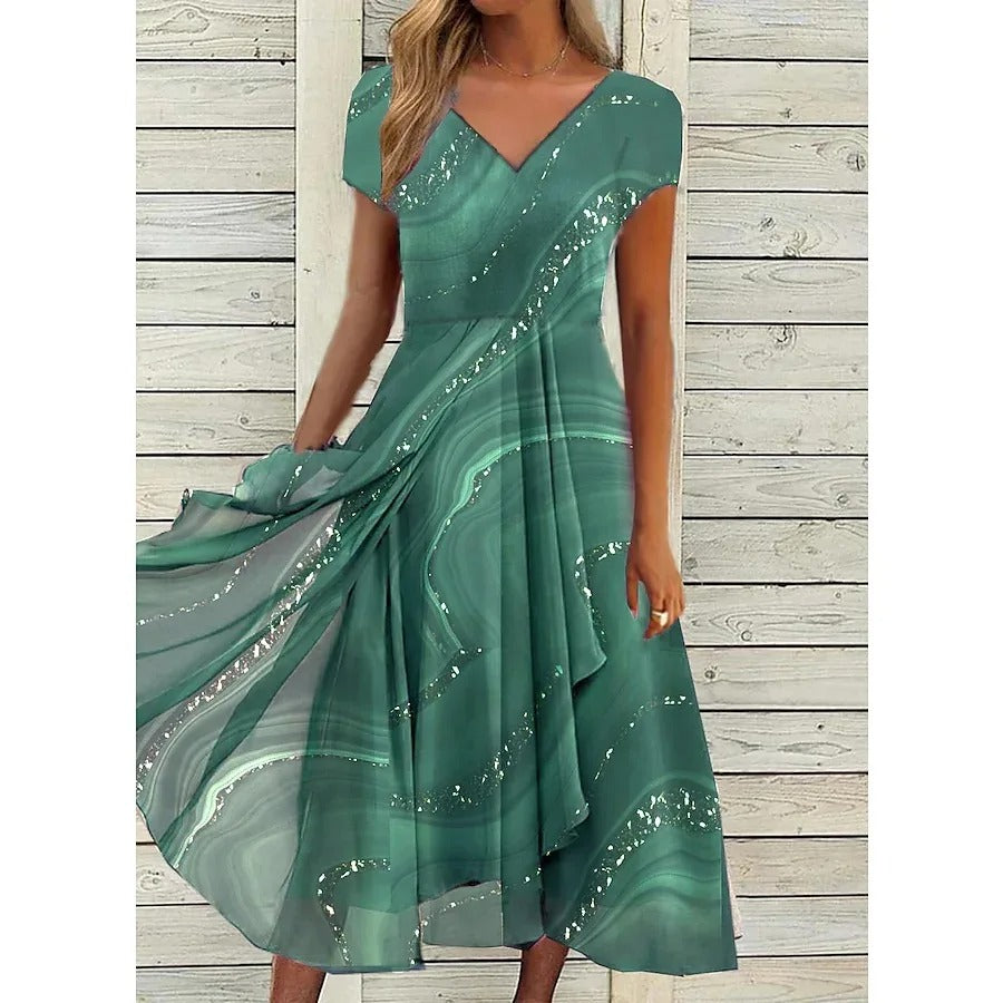 Ruby™ | Robe midi élégante à col en V