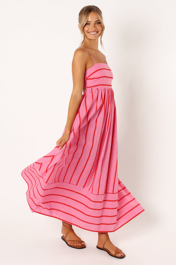Luella™ | Robe Maxi Élégante en Rose Fluo