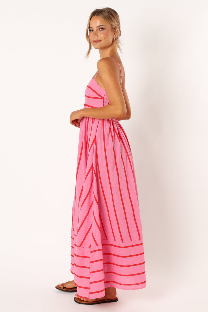 Luella™ | Robe Maxi Élégante en Rose Fluo