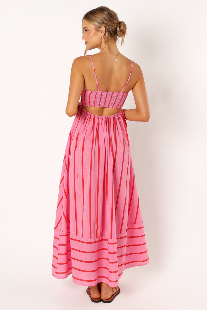 Luella™ | Robe Maxi Élégante en Rose Fluo