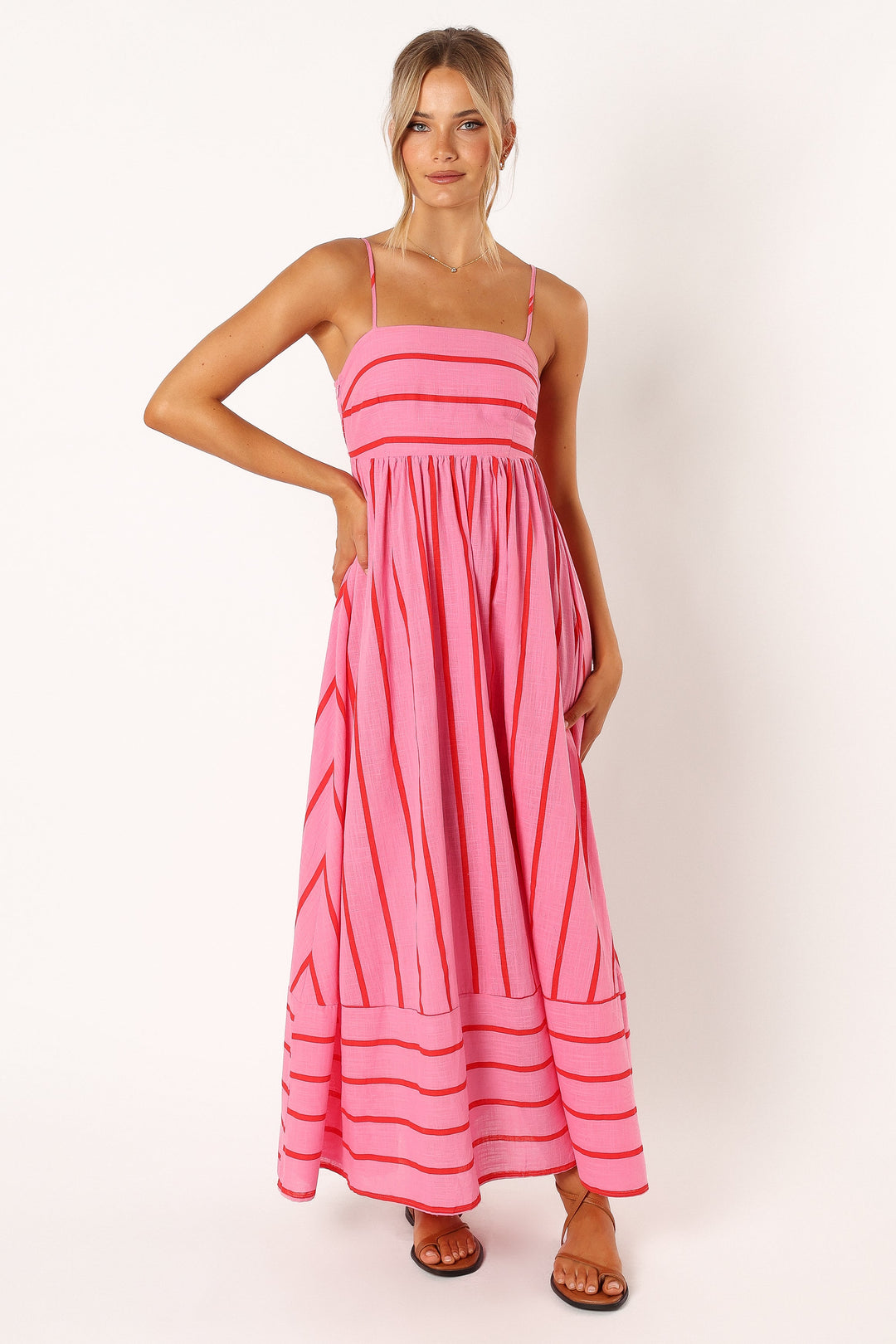 Luella™ | Robe Maxi Élégante en Rose Fluo