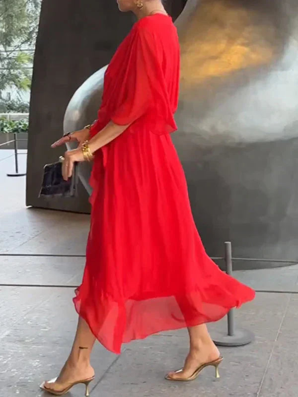 Elrik™ | Robe Fluide à Col en V Élégante