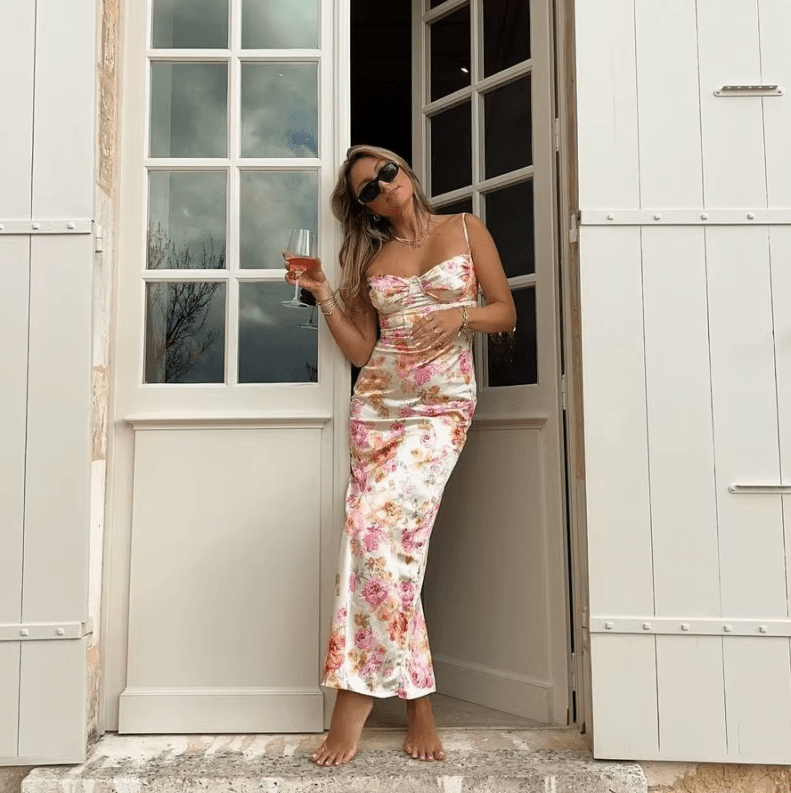 Beau | Robe maxi d'été avec motif floral