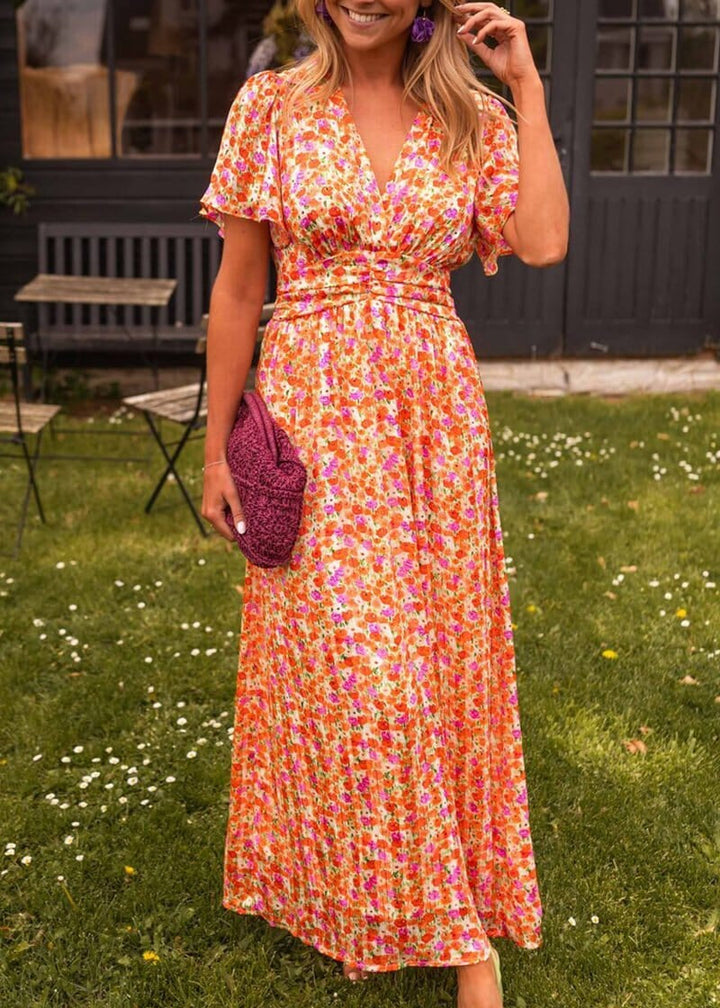 Amelia | Élégant robe longue avec décolleté en V