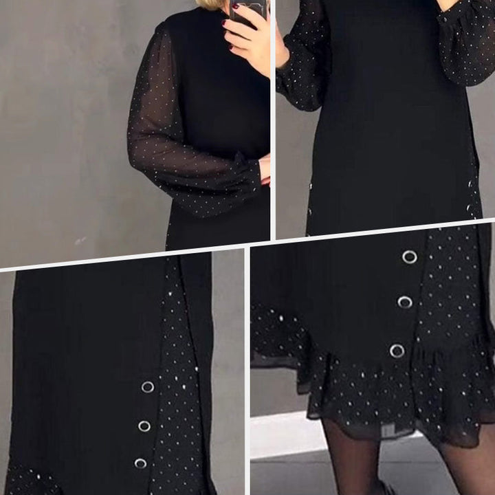 Astrarel™ | Robe élégante à col rond en zirconium