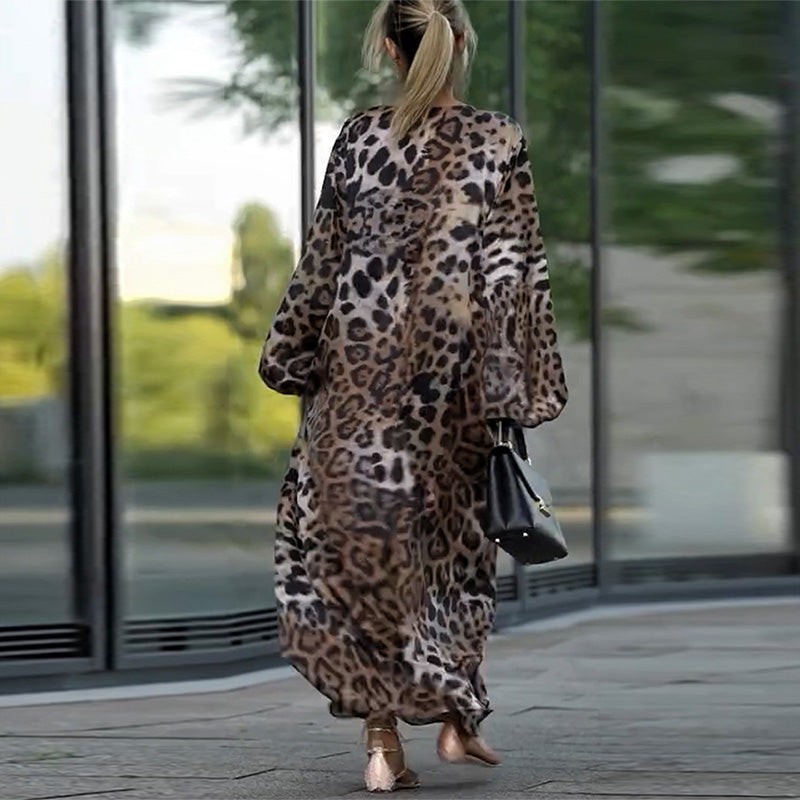 Ariana™ | Robe Fluide Élégante Imprimée Léopard