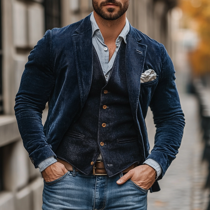 Eryva™ | Ensemble blazer et gilet vintage