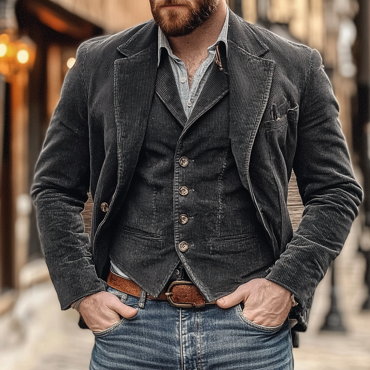 Eryva™ | Ensemble blazer et gilet vintage